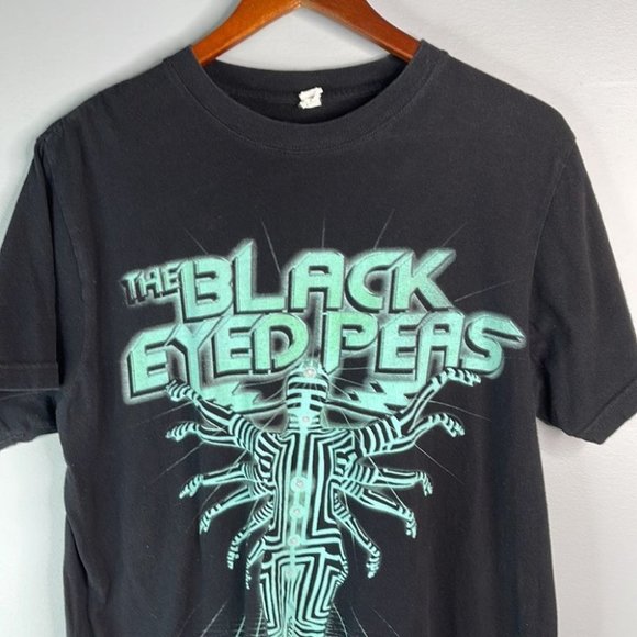 Y2K The Black Eyed Peas Band Black Green Graphic Album Merch Tee Shirt Medium - Picture 3 of 10